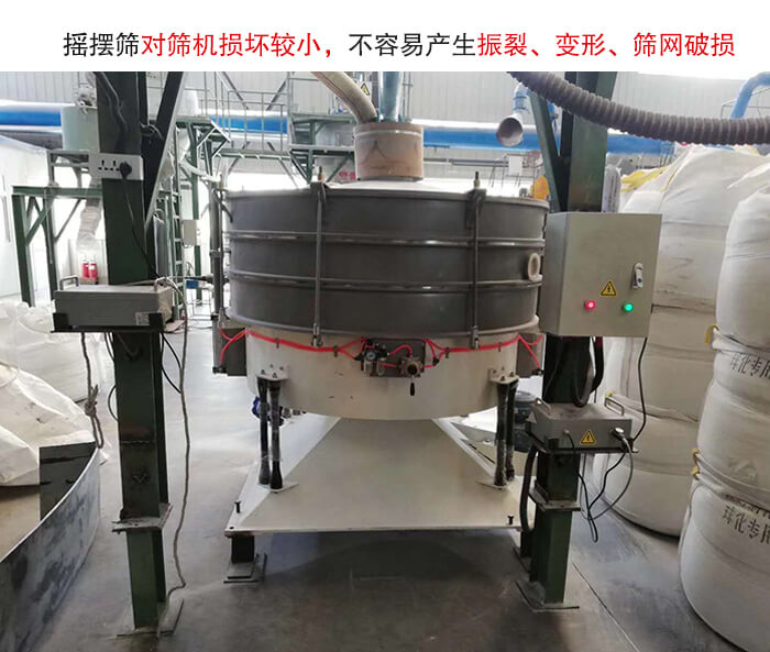 摇摆筛没有振动力借助的主要是筛箱摇晃，所以磨损较小。