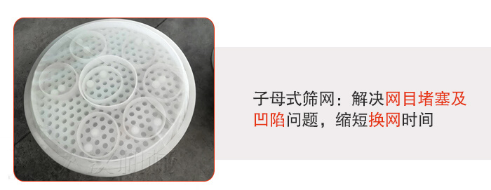 塑料防腐蚀妖精视频网站入口采用子母扣式网架可安装弹跳球进行清网，解决筛网堵塞问题。